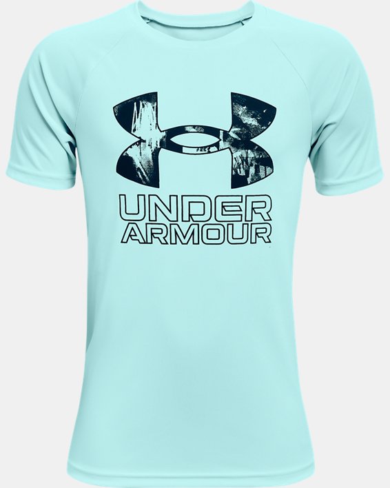 Camiseta de manga corta UA Tech™ Hybrid Print Fill para niño, Blue, pdpMainDesktop image number 0